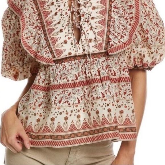 Calypso St. Barth Tops - CALYPSO St. Barth top red floral tunic